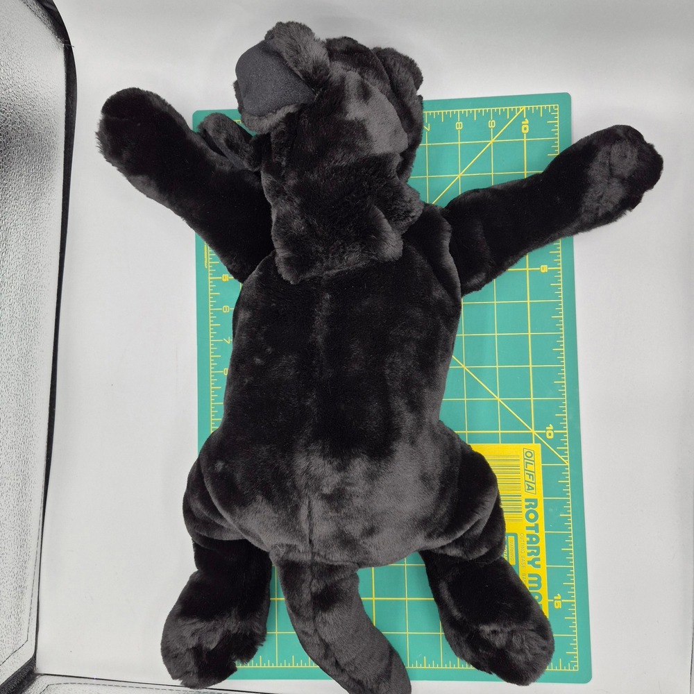 Folkmanis Black Labrador Dog Hand Puppet Plush 15 Inch Realistic Soft Puppy Toy - Picture 6 of 6
